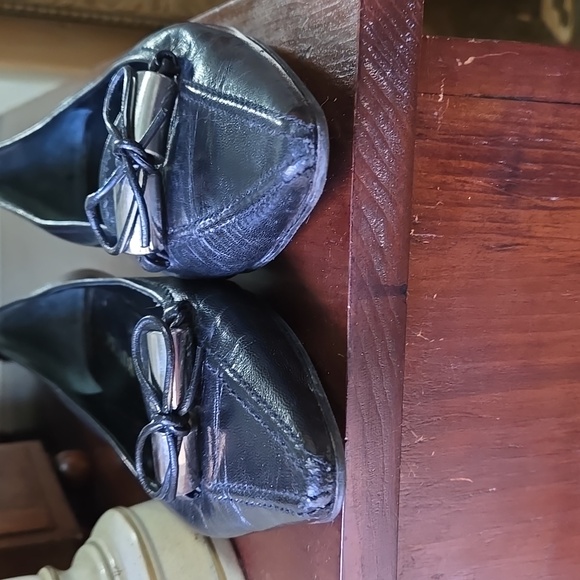 PRADA black flats silver bars sz 38.5 - Picture 6 of 7